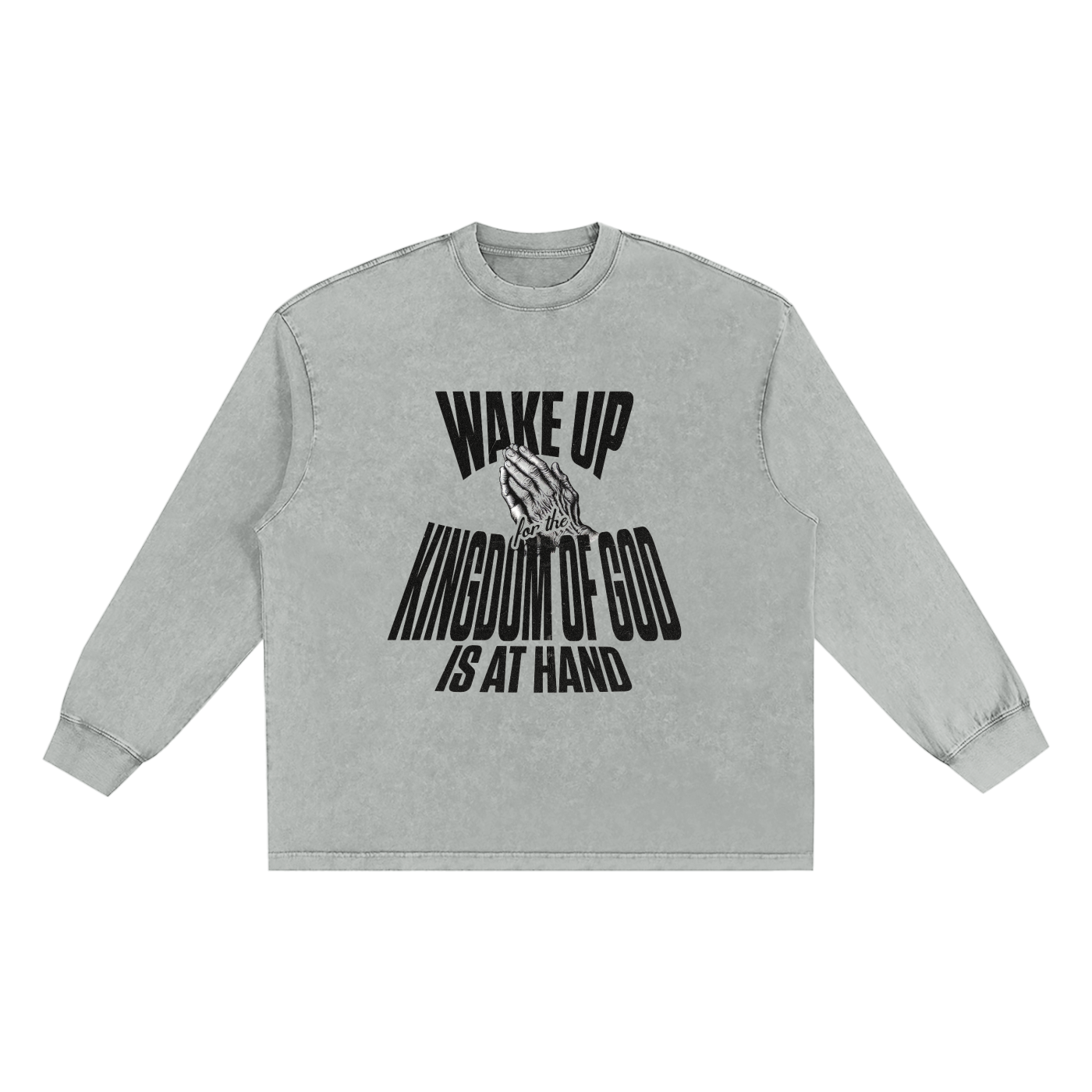 Wake Up! Snow Washed Oversize Long Sleeve T-shirt