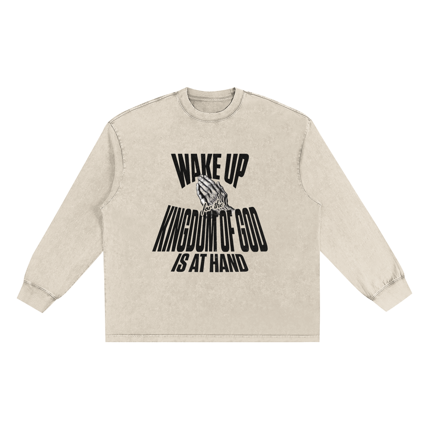 Wake Up! Snow Washed Oversize Long Sleeve T-shirt