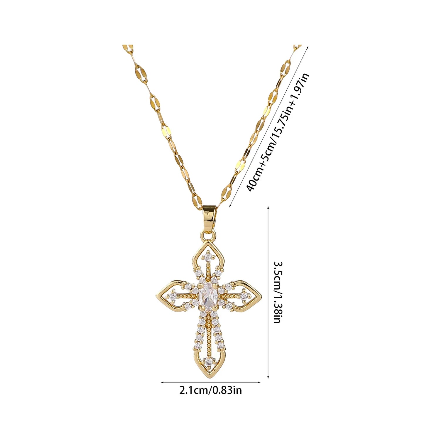 Women's Light Luxury Collarbone Vintage Cross Necklace