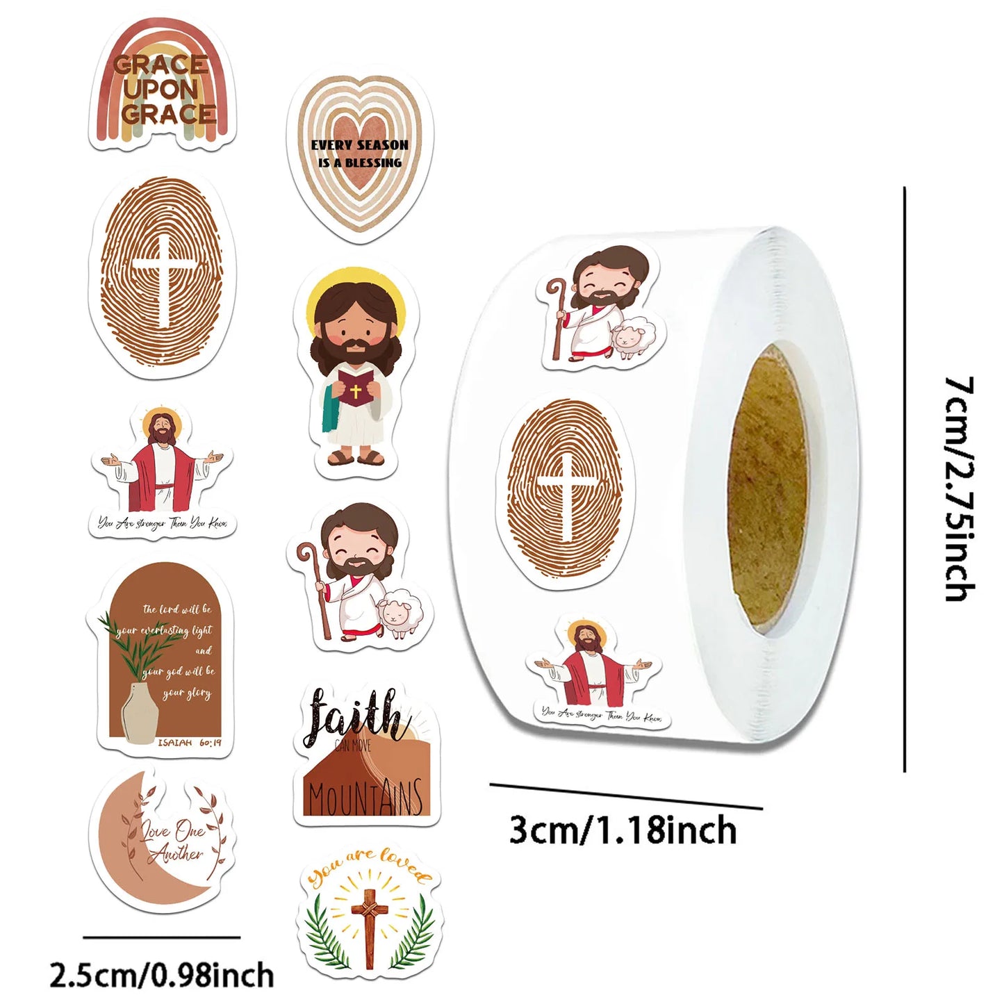 Jesus Sticker Pack – 500 or 1000pcs for Phone, Laptop & More