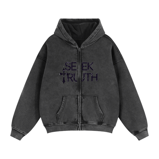 seek truth,black,split jacket,split hoodie,seek Jesus