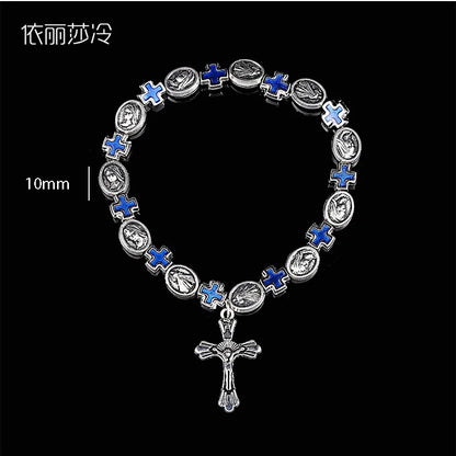 Cross Rosary Chain Bead Bracelet for Women & Men
