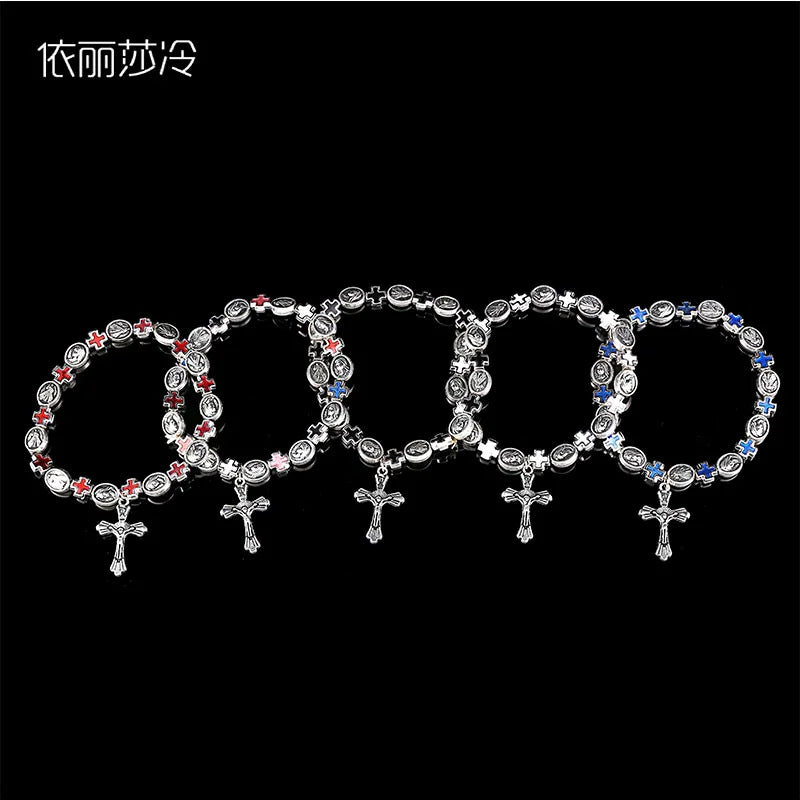 Cross Rosary Chain Bead Bracelet for Women & Men