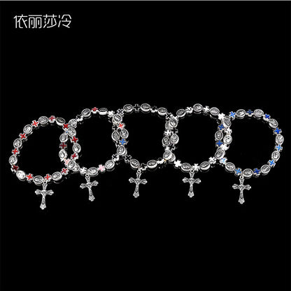 Cross Rosary Chain Bead Bracelet for Women & Men