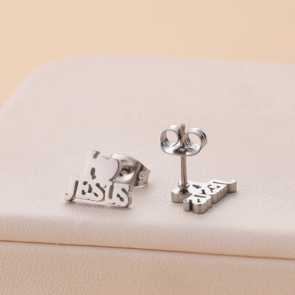 I Love Jesus Stud Earrings