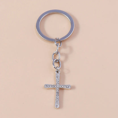 Luxury Rhinestone Crystal Cross Keychain for Women