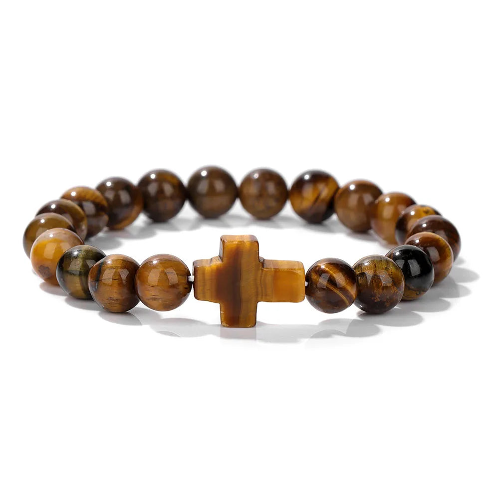 Cross Bracelet Natural Stone Beads Bracelets
