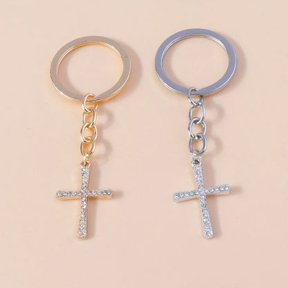 Luxury Rhinestone Crystal Cross Keychain for Women