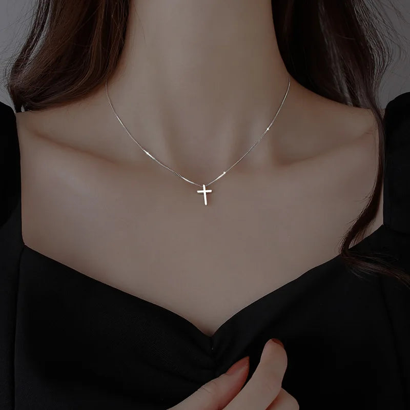 Sterling Silver Cross Necklace for Women