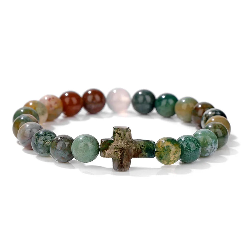 Cross Bracelet Natural Stone Beads Bracelets