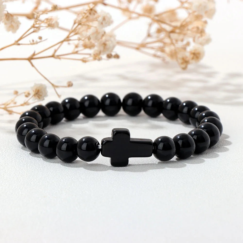 Cross Bracelet Natural Stone Beads Bracelets