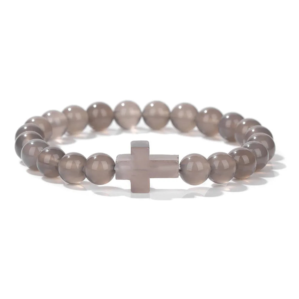 Cross Bracelet Natural Stone Beads Bracelets