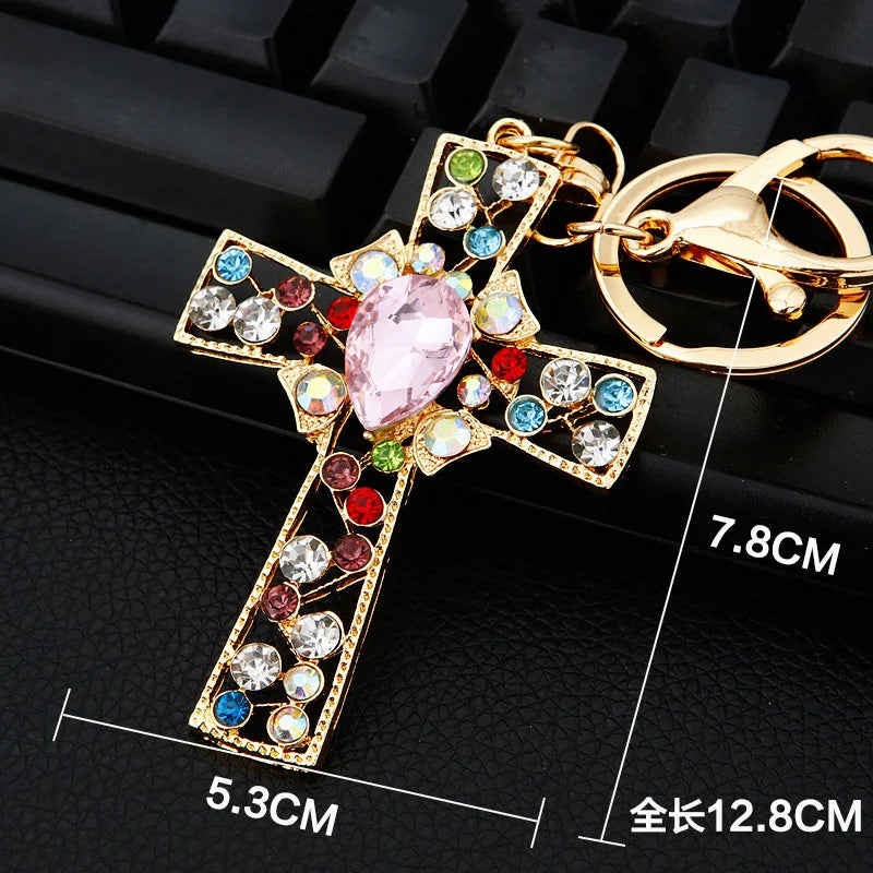 Crystal Cross Keychain for Women – Faith Gift Accessory