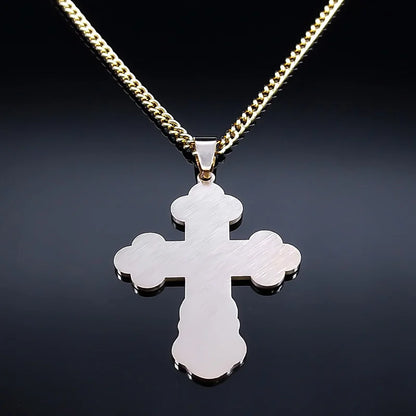 Stainless Steel Orthodox Cross Necklace for Men & Women
