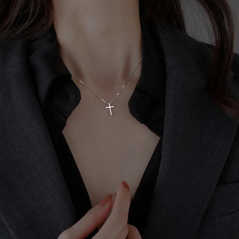 Sterling Silver Cross Necklace for Women