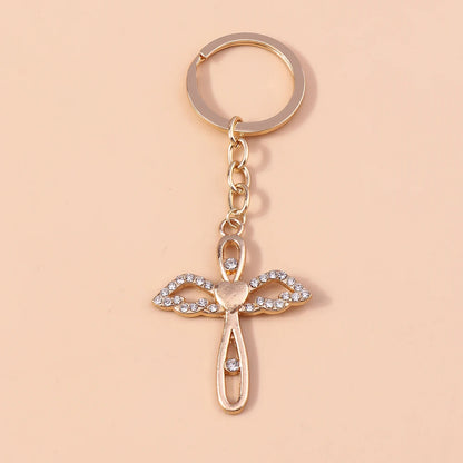 Luxury Rhinestone Crystal Cross Keychain for Women