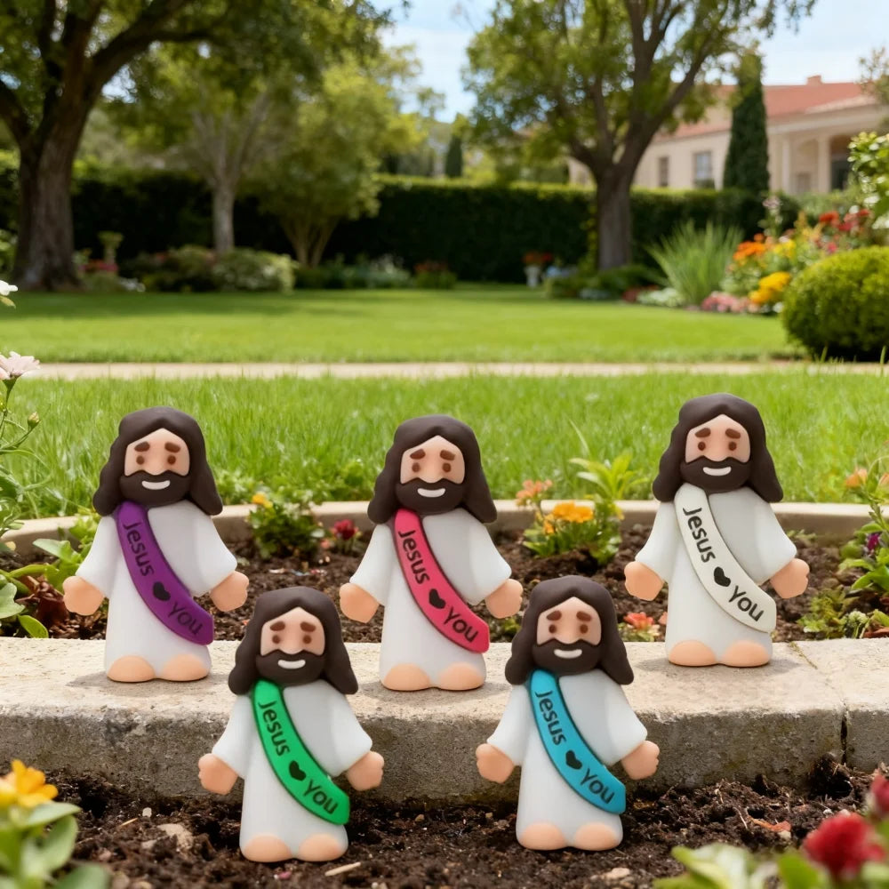 Mini Jesus Figurine Decoration Set – Cartoon Statue Pack (10/60pcs)