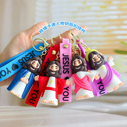 3D Jesus Figurine Keychain – Christian Faith Gift Accessory