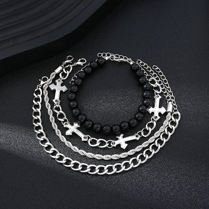 4 Pcs Stainless Steel Bracelet Set