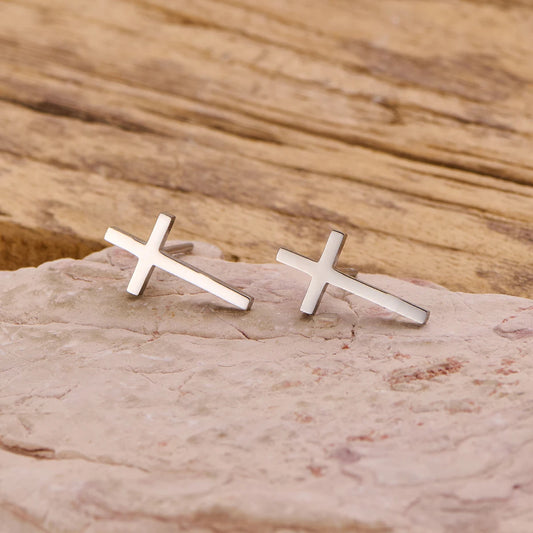 Vintage Thin Cross Earrings