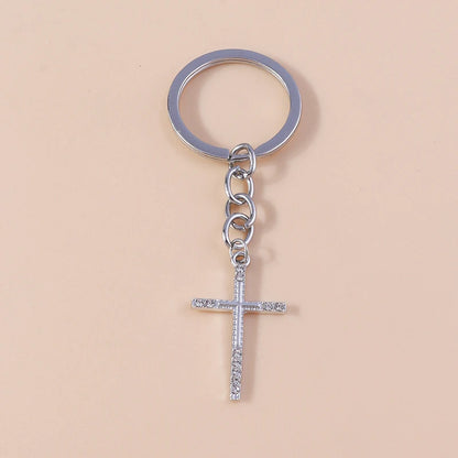 Luxury Rhinestone Crystal Cross Keychain for Women