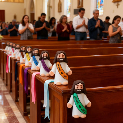 Mini Jesus Figurine Decoration Set – Cartoon Statue Pack (10/60pcs)