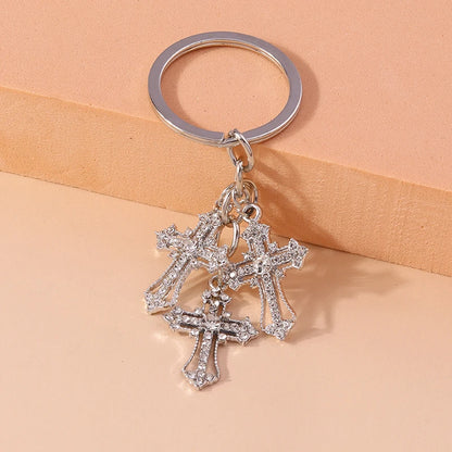Luxury Rhinestone Crystal Cross Keychain for Women