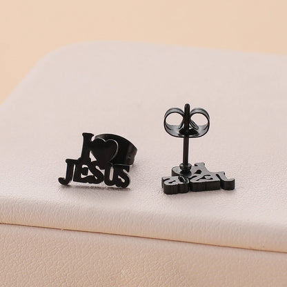 I Love Jesus Stud Earrings