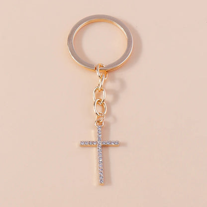 Luxury Rhinestone Crystal Cross Keychain for Women