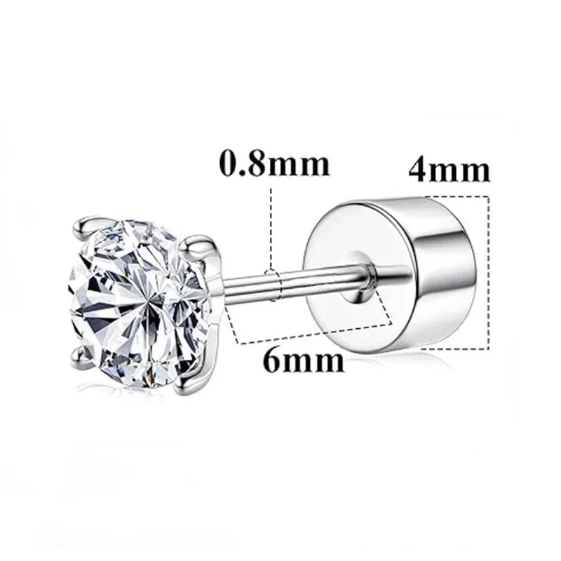 Mini Titanium Steel Cross Earring