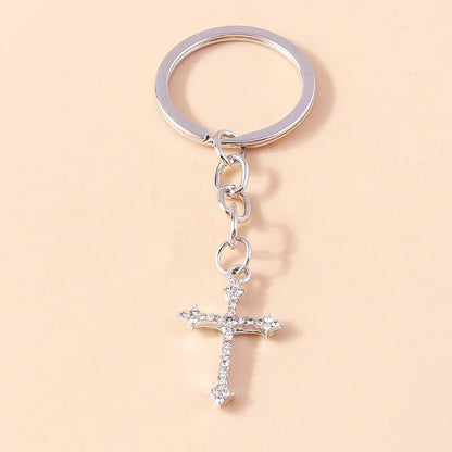 Luxury Rhinestone Crystal Cross Keychain for Women