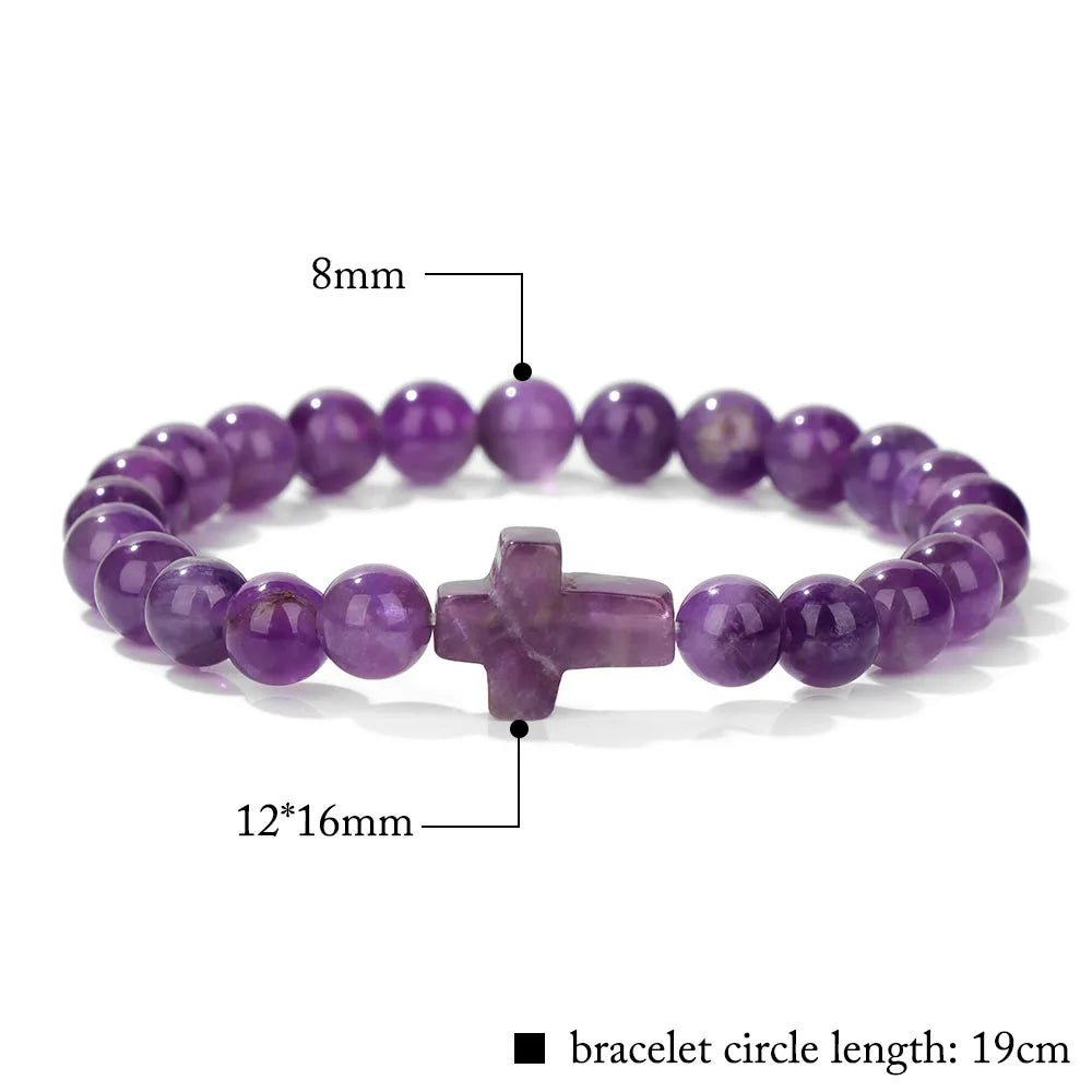 Cross Bracelet Natural Stone Beads Bracelets