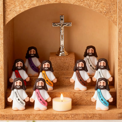 Mini Jesus Figurine Decoration Set – Cartoon Statue Pack (10/60pcs)