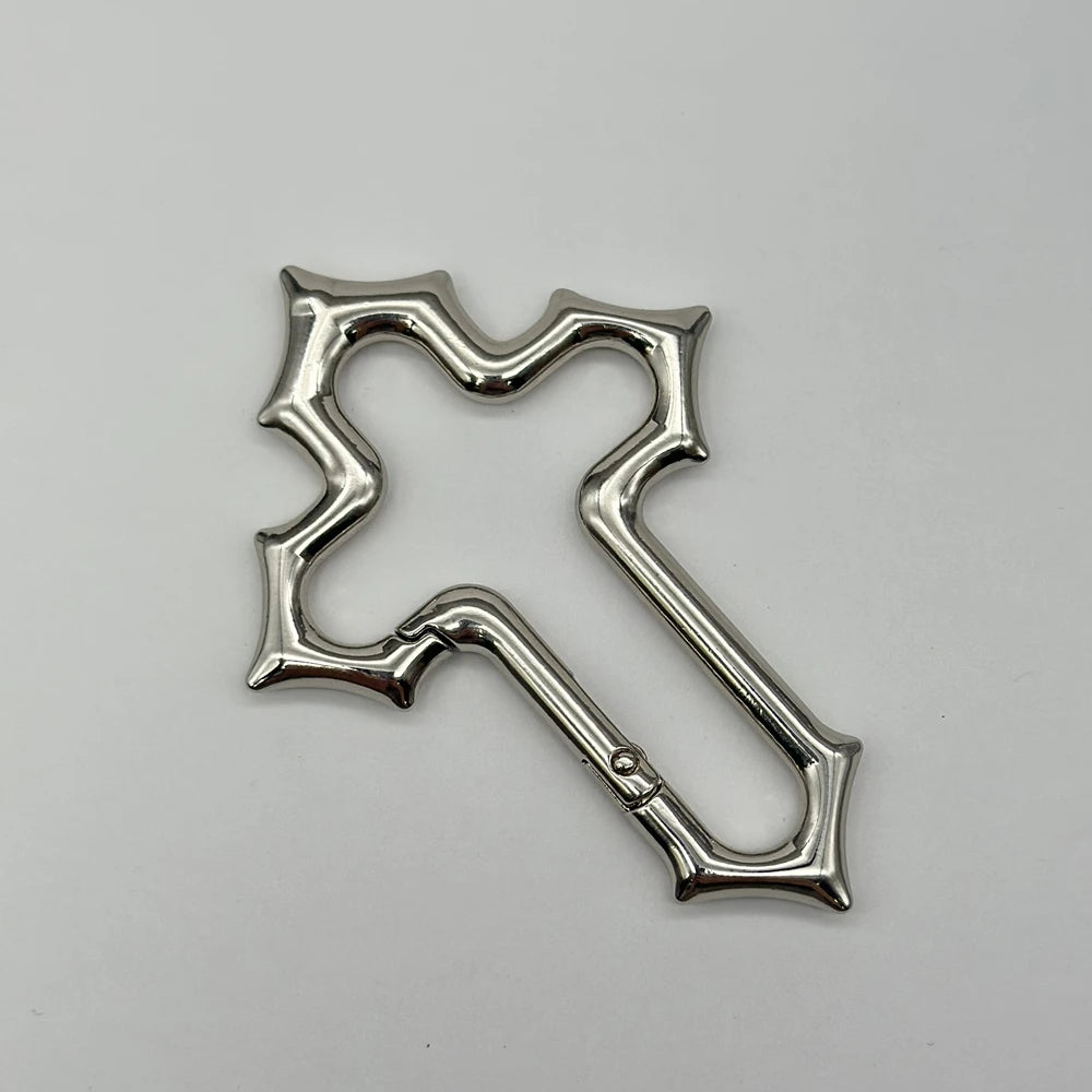 Y2K Cross Carabiner Keychain – Trendy Christian Accessory