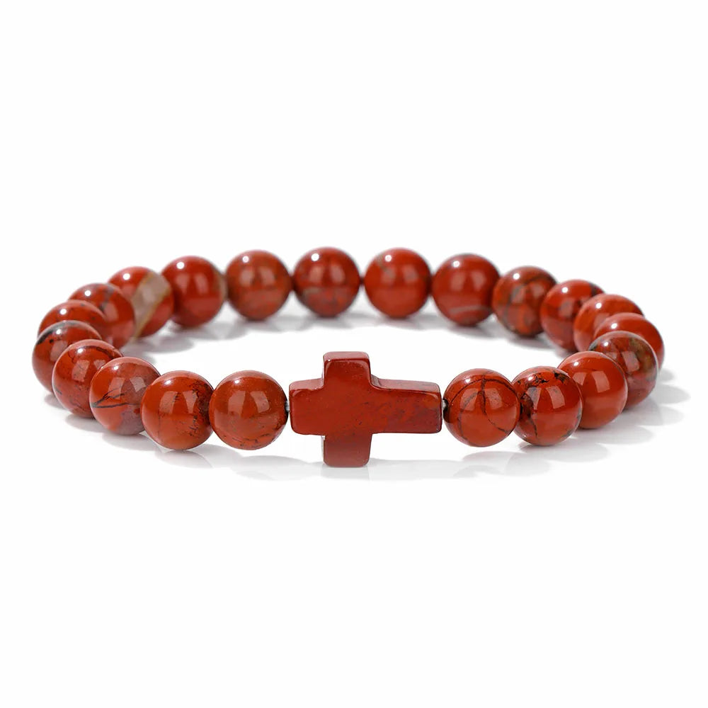 Cross Bracelet Natural Stone Beads Bracelets