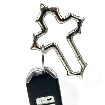 Y2K Cross Carabiner Keychain – Trendy Christian Accessory
