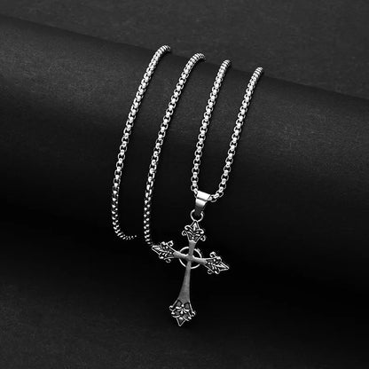 Vintage Black Rhinestone Cross Pendant