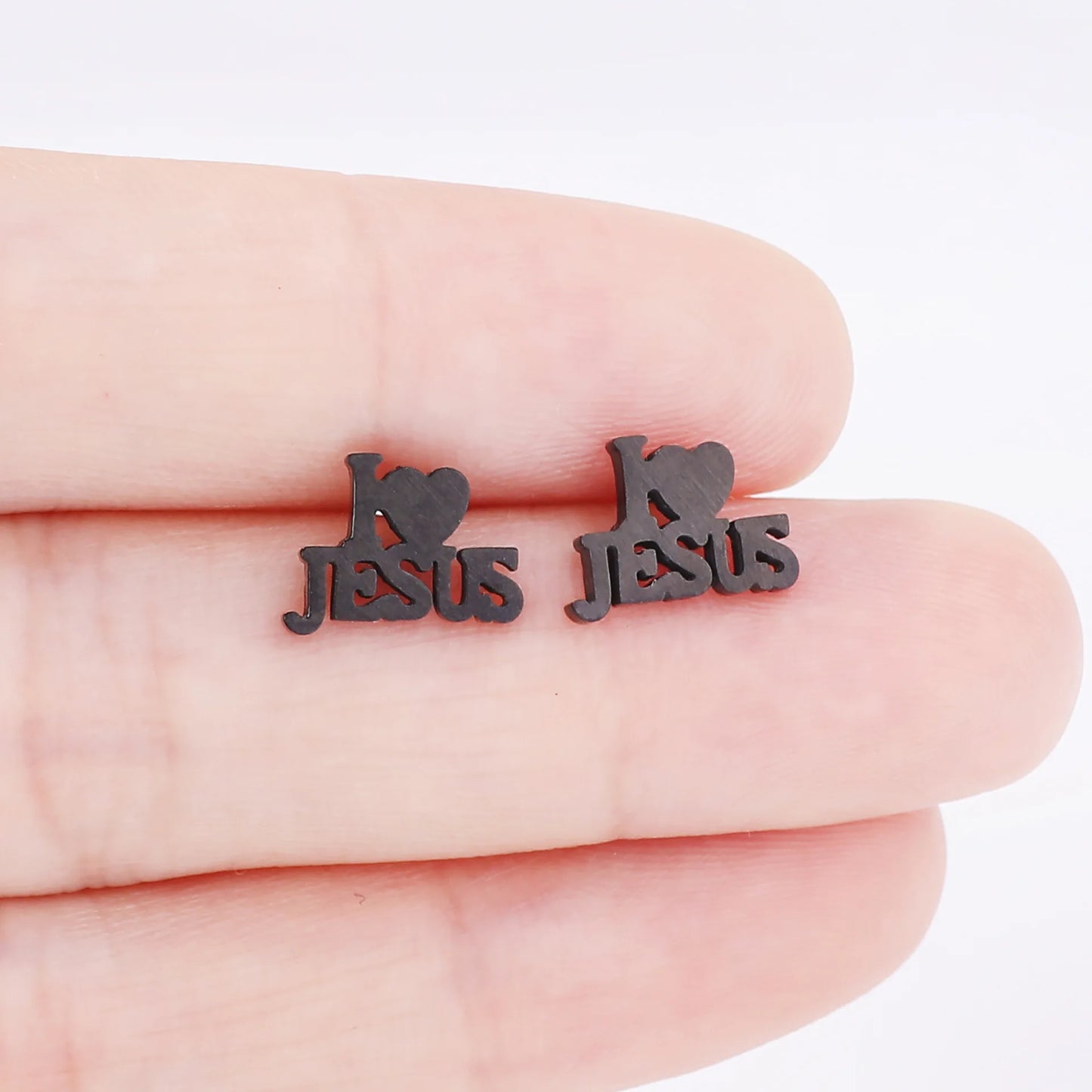 I Love Jesus Stud Earrings