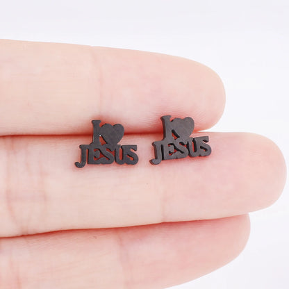 I Love Jesus Stud Earrings