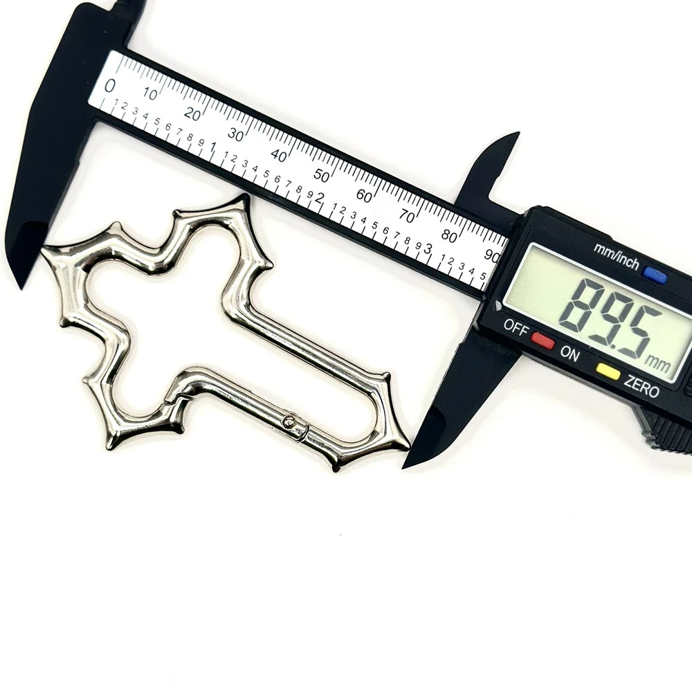 Y2K Cross Carabiner Keychain – Trendy Christian Accessory