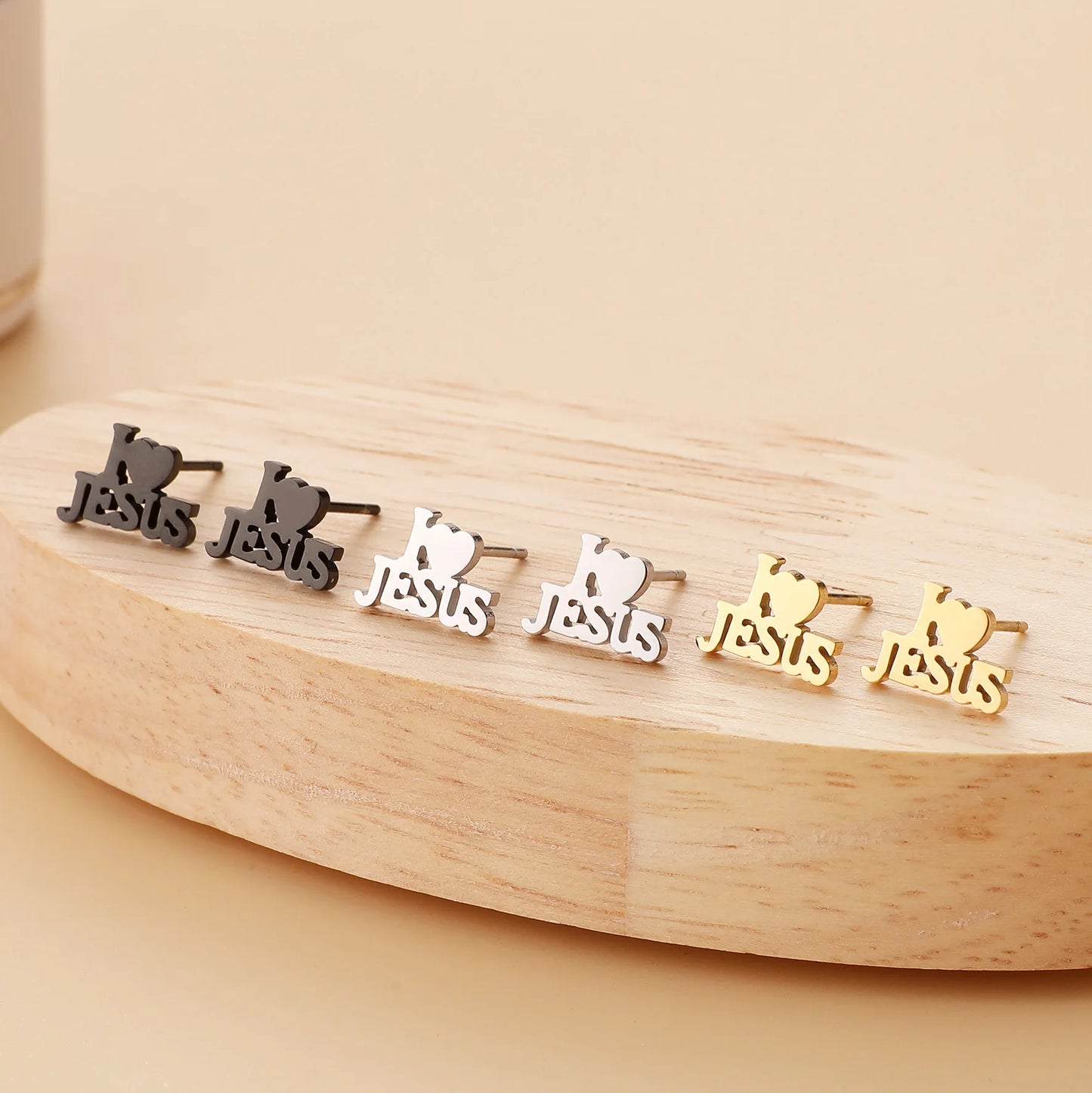 I Love Jesus Stud Earrings