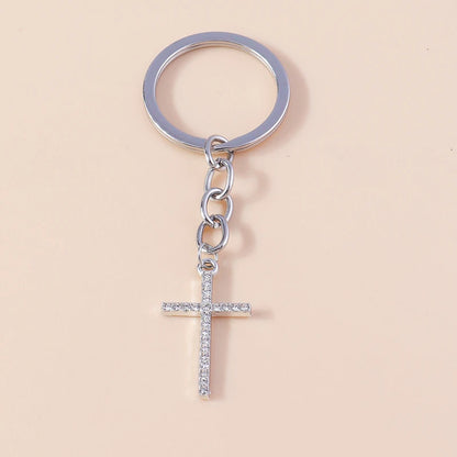 Luxury Rhinestone Crystal Cross Keychain for Women