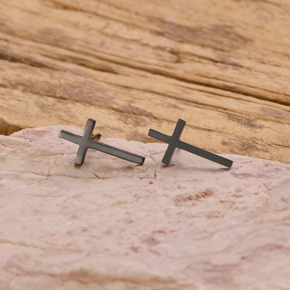 Small Stud Cross Earrings