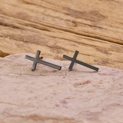 Small Stud Cross Earrings