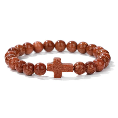 Cross Bracelet Natural Stone Beads Bracelets