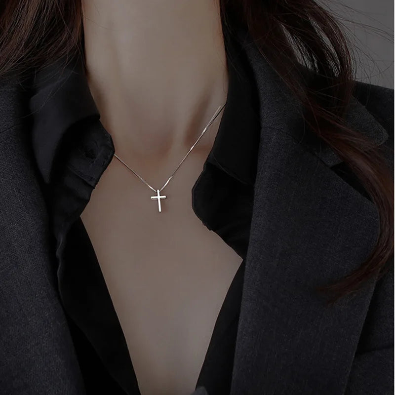 Sterling Silver Cross Necklace for Women