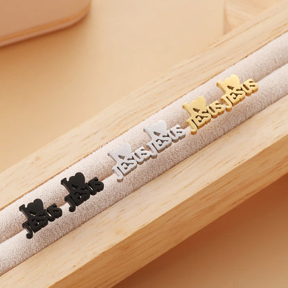 I Love Jesus Stud Earrings