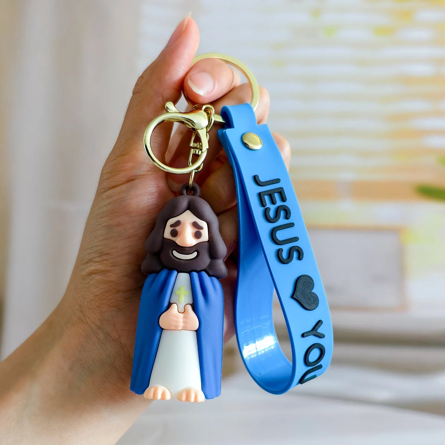 3D Jesus Figurine Keychain – Christian Faith Gift Accessory
