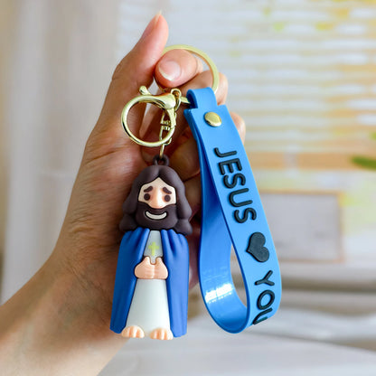3D Jesus Figurine Keychain – Christian Faith Gift Accessory