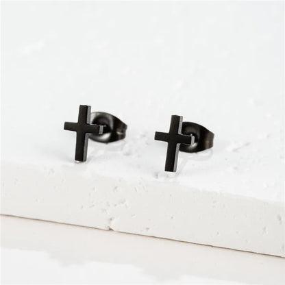 Small Stud Cross Earrings